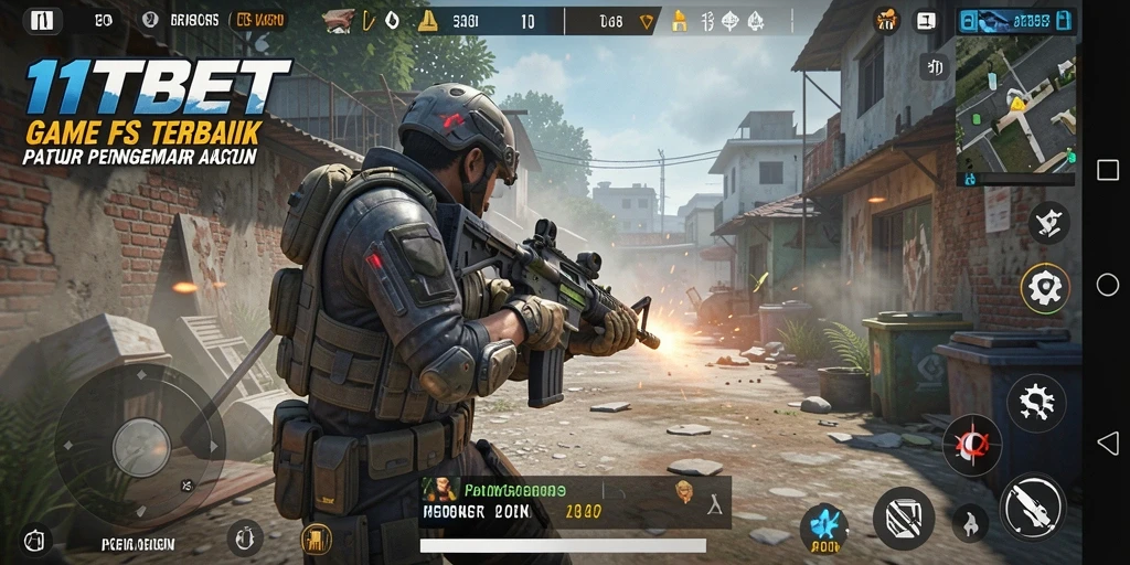 Tangkapan layar gameplay 11TBET menunjukkan aksi FPS yang mendebarkan.