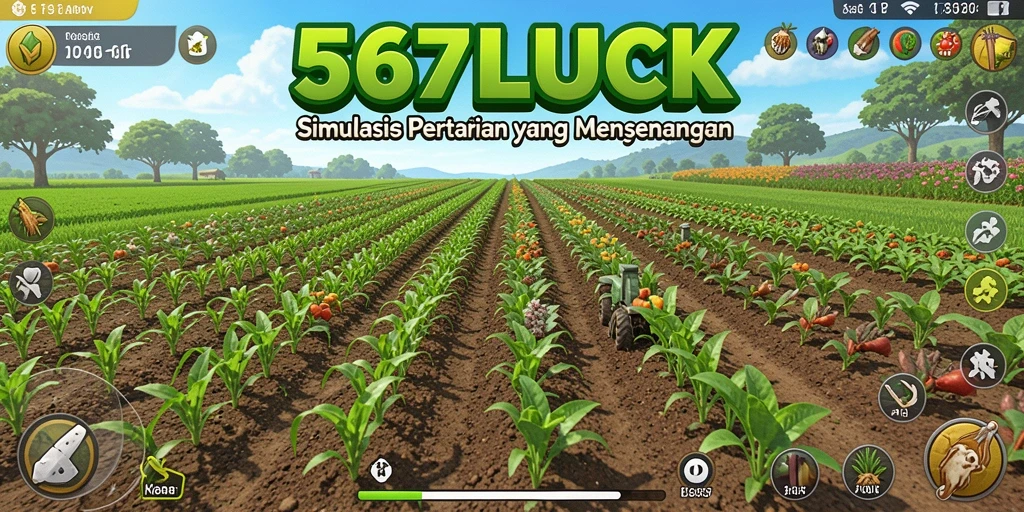 Tangkapan layar gameplay 567LUCK yang menunjukkan aktivitas bertani yang seru.