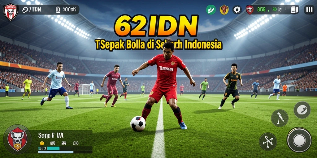 Tampilan gameplay yang memukau dalam permainan sepak bola.