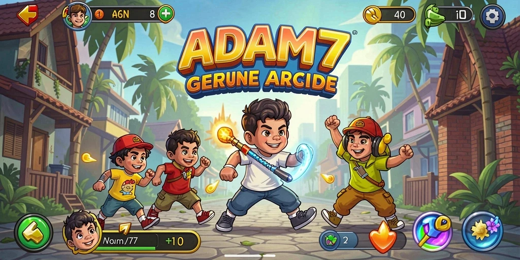 Tampilan gameplay ADAM77 yang penuh aksi dan tantangan seru.