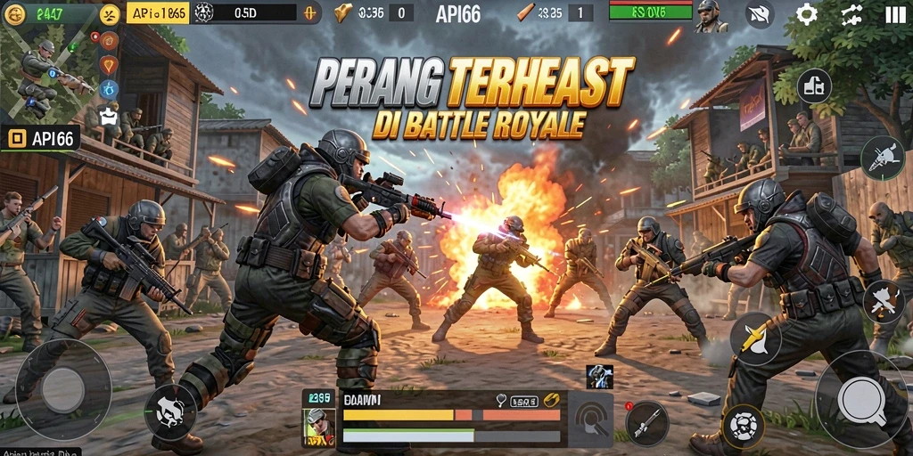 Gameplay seru pertempuran Battle Royale di API66