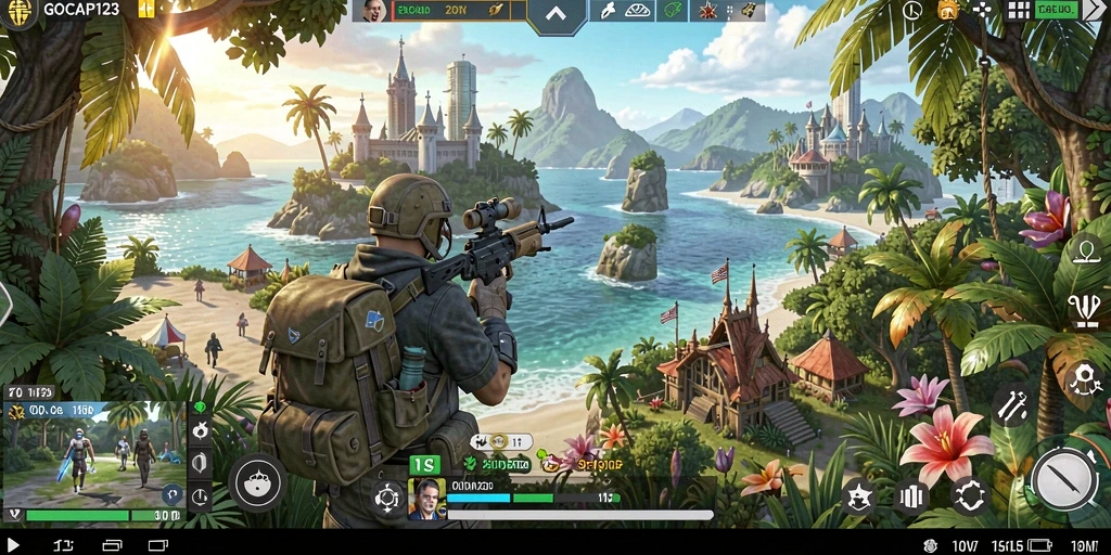 Screenshot demonstrasi gameplay GOCAP123 yang menampilkan eksplorasi Open World.
