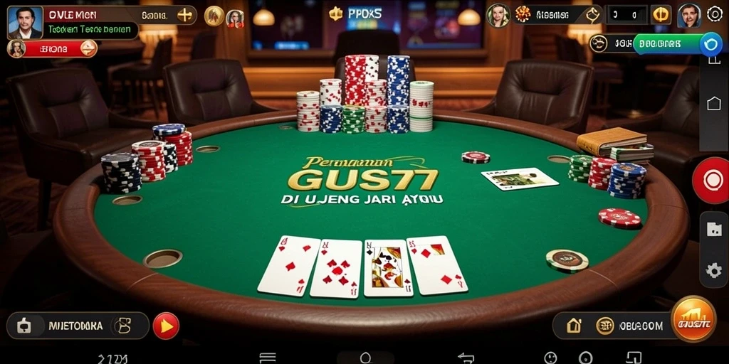 Screenshot GUS77 menampilkan aksi seru dalam permainan poker.