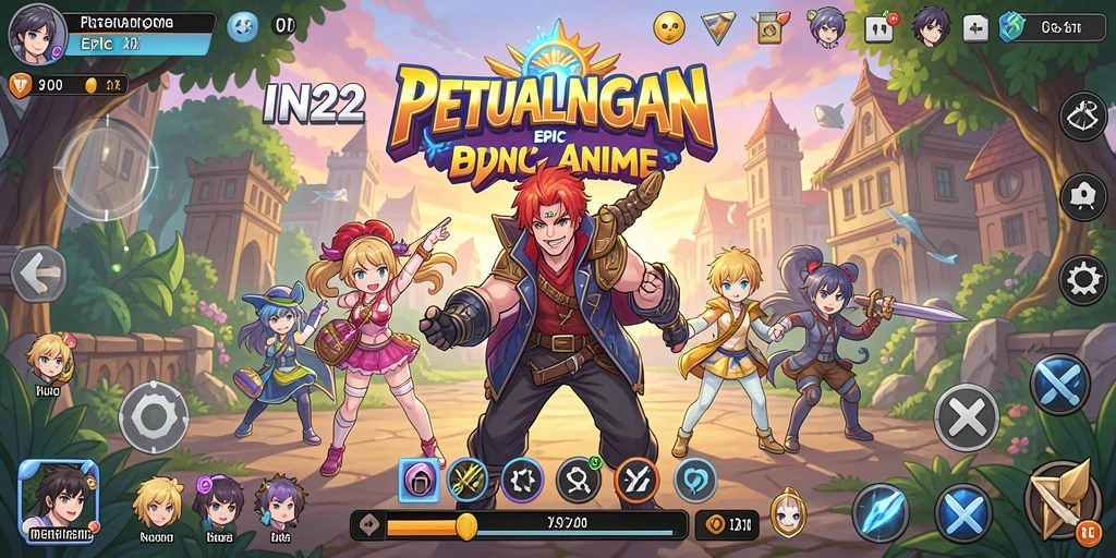 Tampilan seru dari gameplay IN22 dengan karakter anime