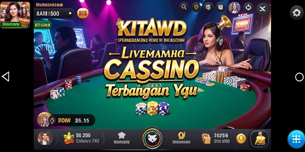 Tampilan gameplay Live Casino yang menarik dalam aplikasi KITAWD.