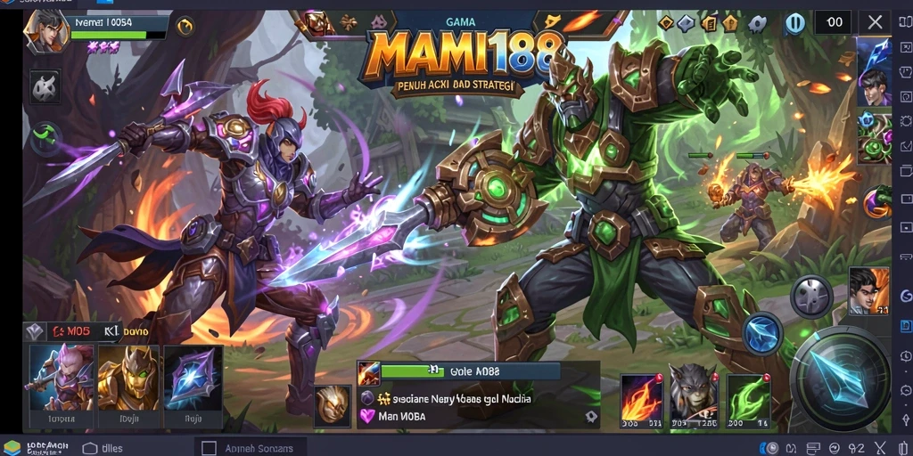 Screenshot gameplay MAMI188 menampilkan aksi pertempuran yang seru.