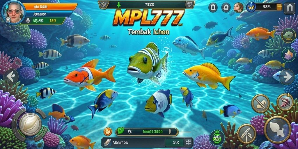 Screenshot MPL777 menampilkan aksi seru dalam menangkap ikan.
