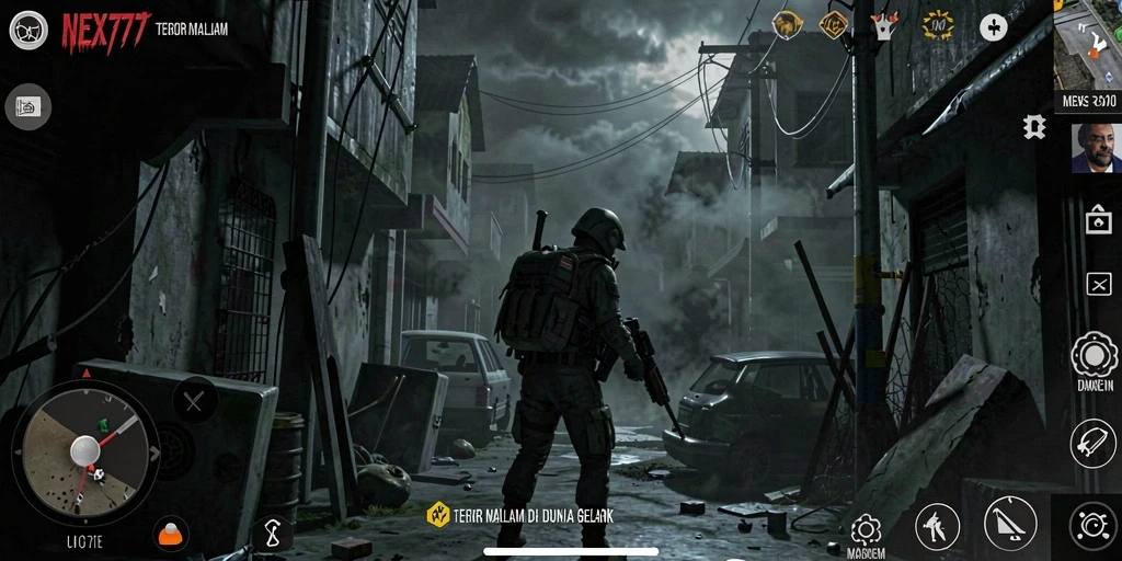 Screenshot menampilkan suasana menegangkan dalam game NEX777.