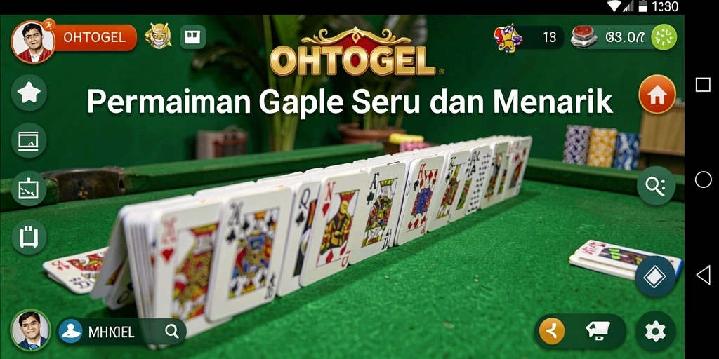 Screenshot gameplay OHTOGEL yang menampilkan serunya permainan Gaple.