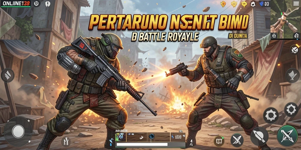 Tampilan gameplay seru saat bertarung dalam ONLINE138 Battle Royale.