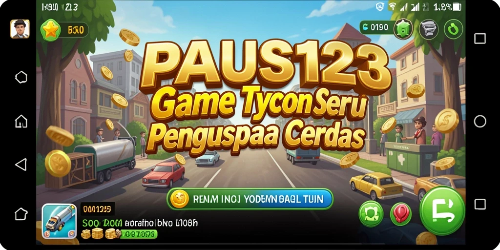 Tampilan gameplay <strong>PAUS123</strong> saat membangun bisnis Tycoon yang sukses.