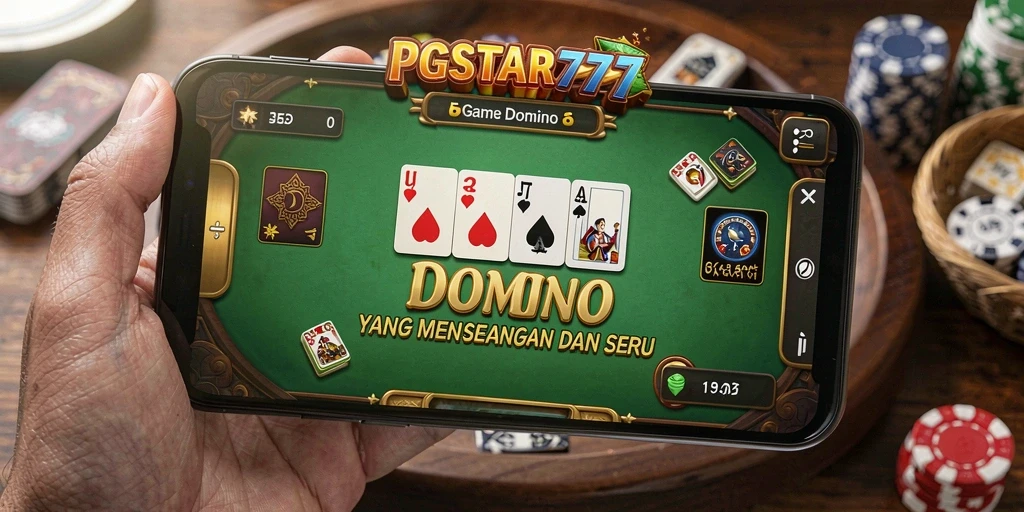 Screenshot PGSTAR777 menunjukkan gameplay domino yang seru dan interaktif.