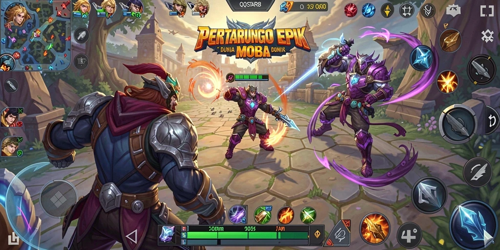 Tampilan gameplay seru di QQSTAR88 dengan aksi pertarungan yang mendebarkan.