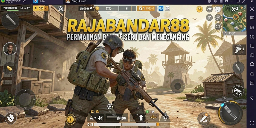 Tampilan gameplay seru dalam RAJABANDAR88 saat bertempur di arena.