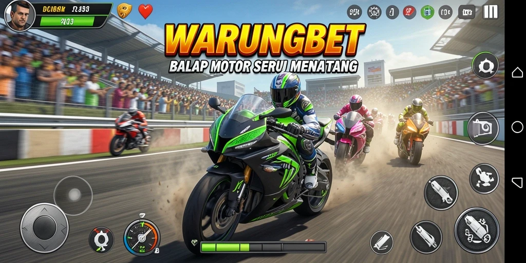Gameplay seru balap motor di WARUNGBET.