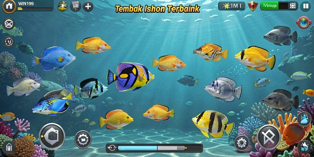 Screenshot gameplay WIN199 menunjukkan aksi menangkap ikan seru.