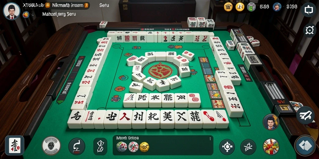 Screenshot utama X168 menampilkan gameplay menegangkan Mahjong yang memukau.